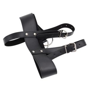 Harnais de suspension de tête, sangle de retenue pour jeu fétichiste, équipement de bondage bdsm, entraîneur en faux cuir noir BX21636986486909297