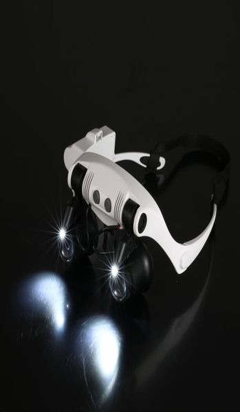 Tête portant Loupe lunettes loupe LED bijoutier montre horloge réparation loupe gafas con lupa occhiali ingra2109958