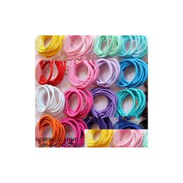 Hoofdband 100 Stks/partij 20 Kleuren Baby Meisje Kids Tiny Haar Medeplichtige Bands Elastische Banden Paardenstaart Houder Drop Levering Producten Accessorie Dhsgi