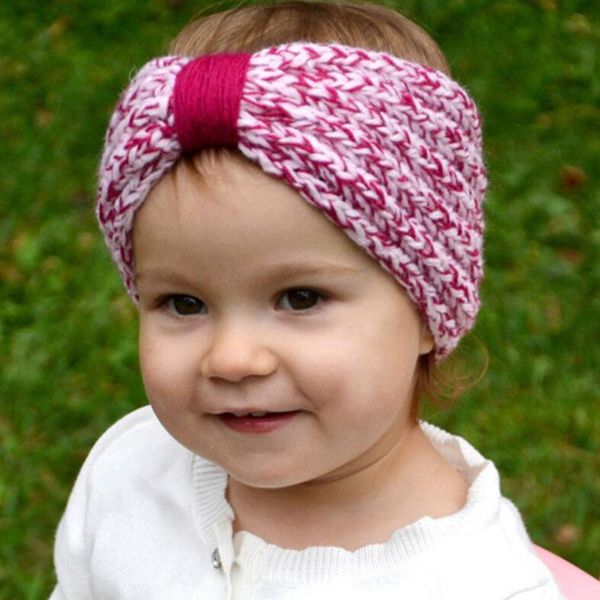 Bandeau bébé tricot Crochet haut noeud élastique Turban bébé filles bandeau cheveux bandes oreilles plus chaud bébé bandeaux accessoires