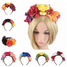 Vrouw Hoofdband Simulatie Rose Flower Crown Halloween Garland Props Bruiloft Decoratie Kerst Haarbanden