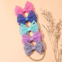Bandeau pour bébé filles créatif deux nœud papillon coiffure doux dentelle bandeau pour enfants chapeaux enfants cheveux accessoires