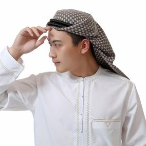 Bandeau pour hommes musulmans Turban arabe bandeau couleur noire cheveux indiens chapeau islamique hommes goutte entière HS181185z