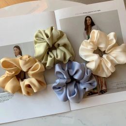 Hoofdband haaraccessoires zijden satijnen grote scrunchies elastische rubberen haarbands vrouwen meisjes massieve hoofdband paardenstaarthouder haarbanden accesso