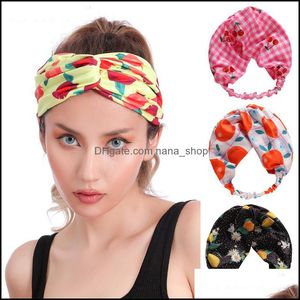 Bandeau accessoires de cheveux outils Produits femmes Cross Cross Color Bands Girls Imprimez les bandeaux de fleur Fashion Turban Make Up ZXFTB1935 Drop