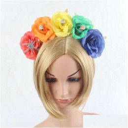 Diadema de espuma de Halloween Skl Headwear Flor artificial Hebillas Fiesta Cosplay Diadema Adt Niños Accesorios para el cabello Entrega de gotas DHQIW