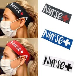 Hoofdband met knoppen Face Mask Holder Elastic Head Wraps Women Yoga Sports Hair Bands Oorbeveiliging voor artsen Verpleegkundigen 224L