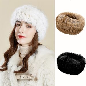 Hoofdbanden 100% Konijnenbont Accessoires Zware Sneeuw Outdoor Dames Haarband ColdProof Hoofdband Winter FS006 220927