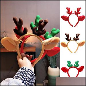 Hoofdbanden 2021 Nieuwe Merry Christmas Rendier Antler Hair Hoop Kids Hoofdband Hoofddeksels voor meisjes Haarbanden Kerstaccessoires Drop Delive Otjrn