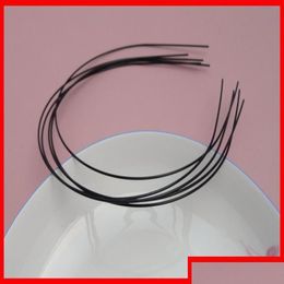 Diaderos 20pcs negro 1 espesor de 2 mm Cabello de alambre de metal liso en el cable y el trato de níquel para bk251c entrega de gota joyas para el cabello otghn