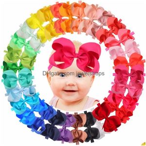 Bandons 30 couleurs 6 pouces Bows Baby Girls Big Bow Soft Elastic Band for Infant Nouveau-Born accessoires ACCESSOIRES DROP DEVRAIS