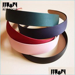 Hoofdbanden 8 kleuren brede plastic hoofdband haarband accessoire groothandel satijnen hoofddeksels sluit accessoires 6pcs/lot drop levering juwelen dhwpy