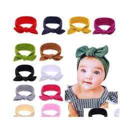 Hoofdbanden Baby Knot Hoofdband Girls BOEK Hoofdbanden Elastische bowknot Haarbanden Tulband Solid Headwar Head Wrap Hair Band Accessoires Dro Dhuag