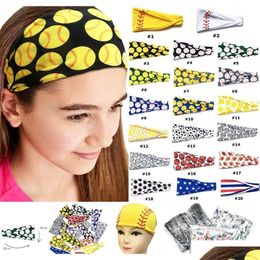 Diademas Béisbol Deportes Diadema Mujeres Hombres Softbol Equipo de fútbol Bandas para el cabello Sudor Yoga Fitness Bufanda Toalla deportiva 20 colores Drop D Otbdc