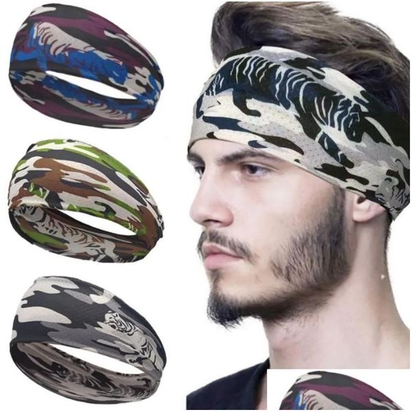 Bandeaux Camouflage Sport Vélo Cyclisme Course À Pied Bandeau Fitness Jogging Tennis Yoga Gym Foulard Tête Sueur Bande De Cheveux Bandage Hommes Dh4Wk