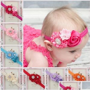 Bandeaux Bandeau Pour Enfants Grande Fleur Rose Fleurs Polygonales Strass Gstg120 Mix Order Fashion Head Band Drop Delivery Jewelr Dh8Ct