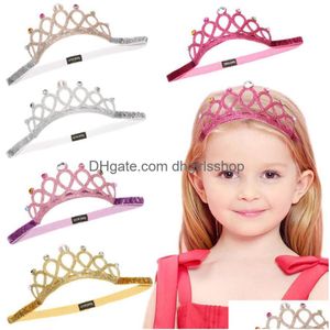 Bandeaux Couronne Fête D'anniversaire Bébé Fille Bandeau Infant Accessoires De Cheveux Bande De Vêtements Nouveau-Né Chapeaux Diadème Bandeau Bandeau Cadeau Dh7Ya