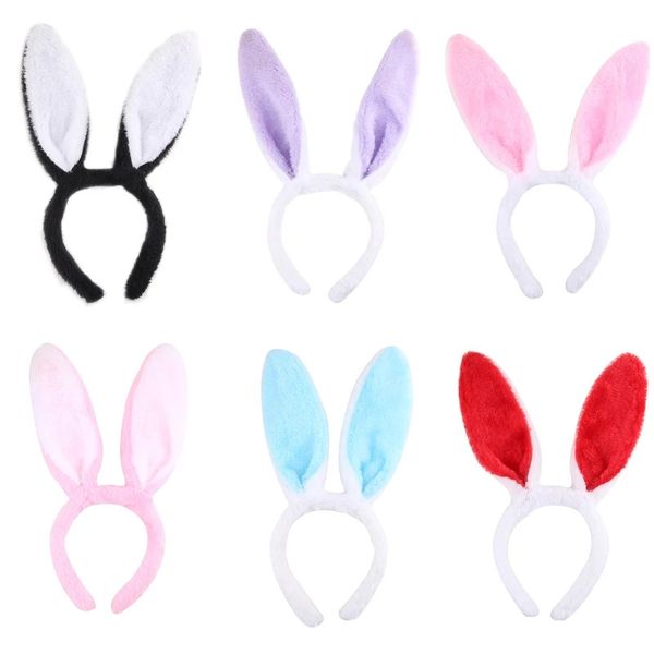 Bandeaux mignon moelleux oreilles de lapin bandeau pour femmes Halloween pâques Cosplay bandeau chapeaux femme lapin cheveux accessoires cadeau