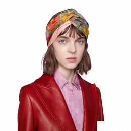 Bandons concepteurs 100% Silk Cross Bandoule Femme Girl Girl Elastic Hair Bands Retro Turban Headwraps Cadeaux FRS Hummingbird Orc Drop Dhlak P2VD #