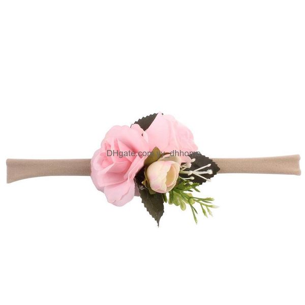 Diademas Europa Infant Baby Girls Floals Diadema Niños Flor Corona P Accesorios de fotografía Banda para el cabello Simation Accesorio Drop Delivery Jewe Dhdza