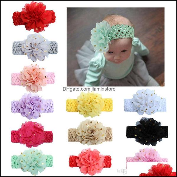 Diademas Moda europea y americana Cinturón de flores para bebés Tocado de bronceado para bebés Joyas para el cabello Cabeza de malla para niños Niños Po Props Dro Otral