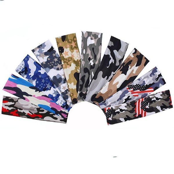 Bandeaux Mode Camouflage Sport Sweat Bandeau Absorbant Cyclisme Yoga Hommes Bandeau Unisexe Coton Bandes De Cheveux Tête Sports Sécurité D Dhbo6