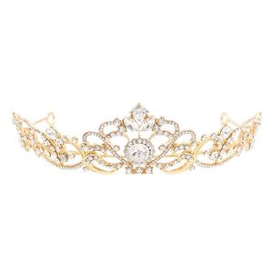 Bandons de la boutique de mariage Classic Boutique Sparkle Gold Set avec Diamond Half Arc Bride Princess Queen Crown Jewelry Gift Dhqcz