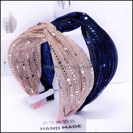 Bandeaux Fashion Glitter 2,75 pouces Large Edge Headwear Headpiece pour femmes filles 7cm 211320 Drop Livraison 2021 Bijoux Cheveux Bdesybag Dhrdf