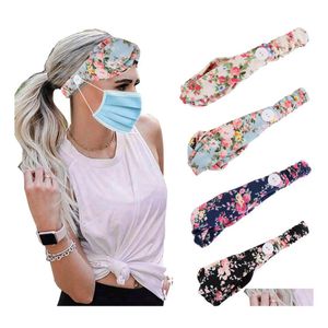 Bandeaux Mode Masque Bandeau Bouton Anti-serrage Titulaire Headwrap Protéger Oreilles Sangle Extender Chapeaux Bande De Cheveux Drop Delivery J Dhm2M