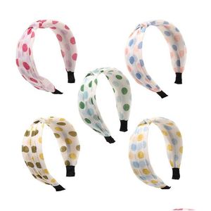 Hoofdbanden Mode Vrouwen Knoop Hoofdband Koreaanse Mesh Colorf Polka Dot Haar Hoepel Haarband Hoofddeksels Zomer Adt Accessoires Drop Levering Dh7Xy