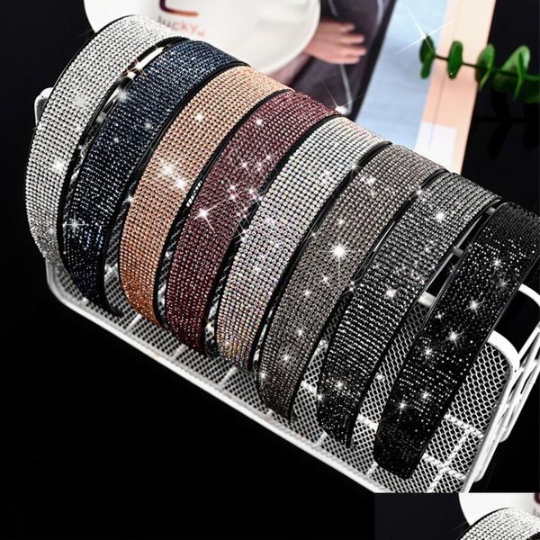 Bandeaux Fl Strass Pour Femmes Noir Lunette Antidérapante Cheveux Arc Cerceau Filles Bandes De Cheveux Femme Mode Chapeaux Accessoires Drop Livrer Dhvg8