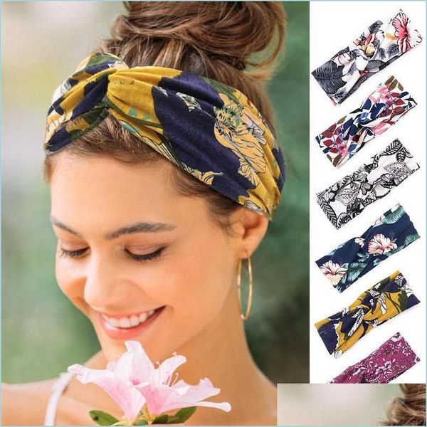 Bandeaux Floal Style Criss Cross Head Wrap Bande De Cheveux Femmes Bandeau Accessoires De Mode Drop Livraison Bijoux Bijoux De Cheveux Dhujl