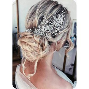 Hoofdbanden Bloem Bruid Bruiloft Hoofdband Sier Crystal Pearl Haar Vijn Braid Headpiece Bridal Accessories For Women Gold Drop D BDESYBAG AM0HR