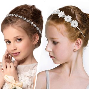 Diademas Niña de las flores Tocados para la boda Diadema floral de cristal Sier Crown Accesorios para el cabello elegantes con diamantes de imitación A Amajewelry Amb5A