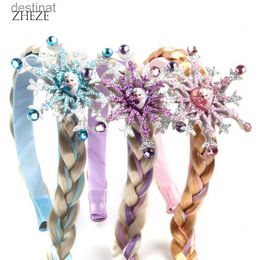 Hoofdbanden Frozen Series Hoofdband Voor Meisjes Ijs En Sneeuw Pruik Vlecht Strass Kroon Haarband Verjaardagsfeestje Prinses DIY Haar AccessoiresL231118