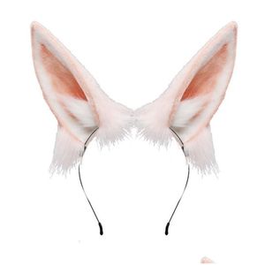 Diademas Furry Plush Orejas de conejito plegables Diadema Realista Animal Oreja de conejo Aro de pelo Sombreros Lolita Kawaii Accesorios de cosplay Dr Dhghg