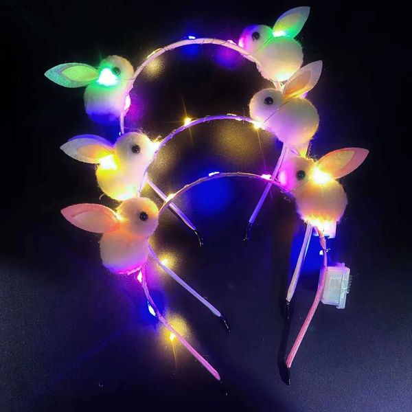 Diademas Niña Mujer Ilumina Feliz Año Nuevo Zorro Conejo Gato Cuerno Oreja Diadema Led Resplandor Banda para el cabello Fiesta Disfraz Rave Accesorios para el cabello 2023 YQ240116