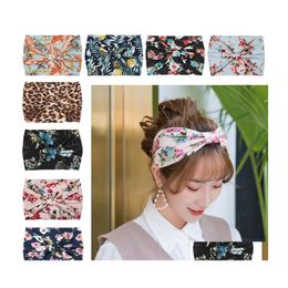 Hoofdbanden Haarband Vintage Floral Turban Headband Running Sport Yoga Elastische Hairband Boho Hoofdwares For Women Girls DHS M296R F Dr. Dhgif