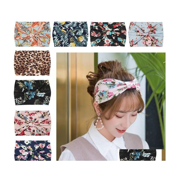 Bandeaux Bande De Cheveux Vintage Floral Turban Bandeau Running Sport Yoga Bandeau Élastique Boho Headwraps Pour Femmes Filles Dhs M296R F Dr Dhgif