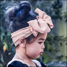 Diademas Joyería para el cabello Dulce Arco suave Diseñador Bebé Color sólido Bowknot Accesorios Diademas de poliéster 10 Moda Linda banda para la cabeza Gota Deliv