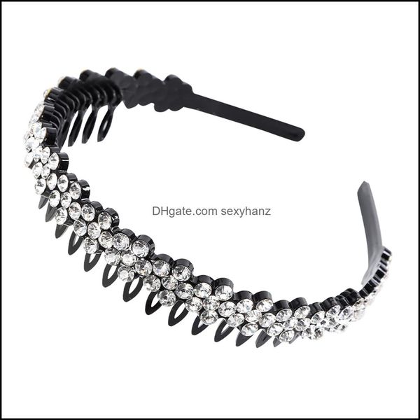 Bandeaux Bijoux De Cheveux Unisexe Alice Bandeau Lunette Bandeau Hommes Femmes Bande De Sport Hoop Top Métal Double Bangs Fleur Strass Accessoires