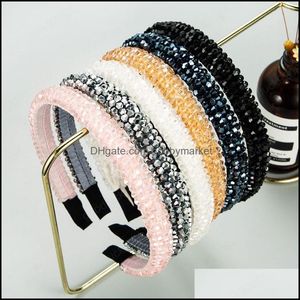 Hoofdbanden Haar Sieraden Dames Meisjes Kristal Kralen Gevlochten Haarband Hoofdband ADT Aessoires Drop levering 2021 3AO8Z