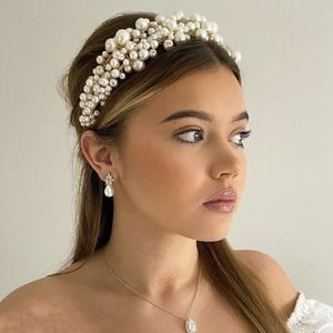 Bandeaux À La Main Perles Irrégulière Perle Cerceau De Cheveux Pour Les Femmes De Luxe Partie De Mariage Accessoires Coiffe Bijoux 230112