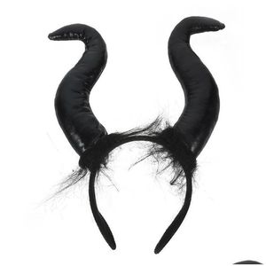 Hoofdbanden Hoofdband Hoorns Halloweenkostuum Cosplay Hoorn Maleficent Haar Zwart Hoofddeksel Ox Earsdreamgirls Womens Mystical Gothic Access Dh0W7