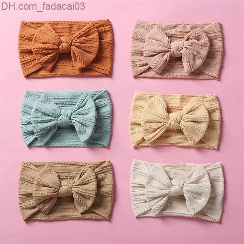 Headbands Headbands 33PClot Cable Knit Ribbed Bows Nylon Headband Baby Hair Bands Knotted Bow Head Wraps Children Girls Accessories 220923 Z230630