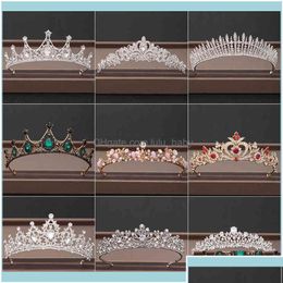 Bandeaux Bandeaux Bijoux Bijoux Couronne De Mariée Coiffe Femme Baroque Strass Cristal Diadèmes Mariée Couronnes De Mariage Cheveux A Otdwq