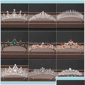 Bandeaux Bandeaux Jewelrycrown Bijoux Coiffure De Mariée Femme Baroque Strass Cristal Diadèmes Mariée Partie Couronnes Cheveux De Mariage A Otah3