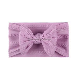 Bandeaux Ins Bébé Tra Doux Nylon Bandeau Enfants Diadème Enfants Arc Noeud Bande De Cheveux Fille Large Foulard Printemps Été Accessoire Drop D Dh1W0