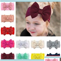 Hoofdbanden sieraden Big 5.5 inch trekbogen voor babymeisjes Knotbow Nylon Turban Headband Kinderkinderen Haar aessories Drop levering ZuU5 DHCCV