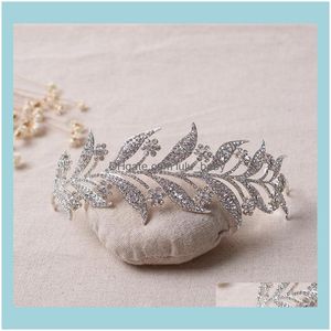 Diademas Jewelrybaroque Nupcial Ramas Crystal Rhinestone Flower Tiara Hairdress Wedding Hairband Pageant Prom Crown Hair Jewelry Aessorie